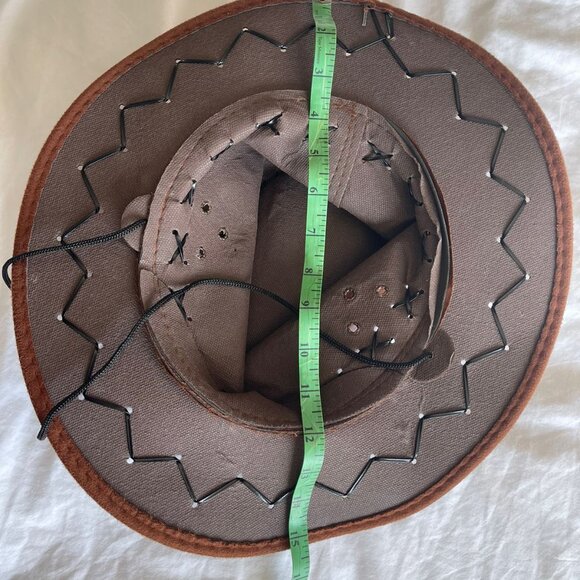 Bundle It!Suede Fabric Cowboy Hat Retro Rancher Hat Wide Brim Hat Sun Protection - Picture 6 of 6